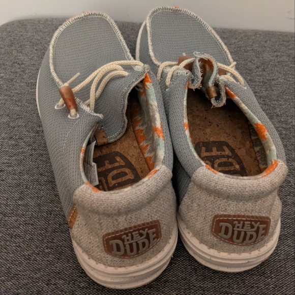 Hey Dude Wally Knit Cobblestone Men's Casual Gray White Shoes - Picture 7 of 16